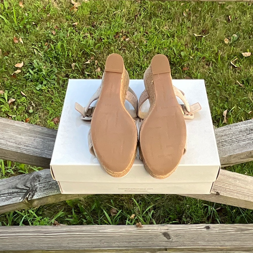 Marc Fisher Hipiee2 platform wedge espadrilles in light natural suede - Picture 12 of 13